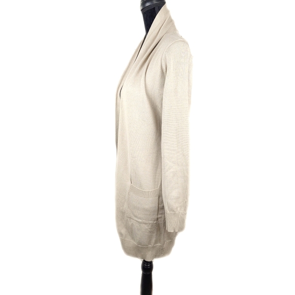 NWT Grace Karin Womens S Taupe Long Open Cardigan - Picture 5 of 9